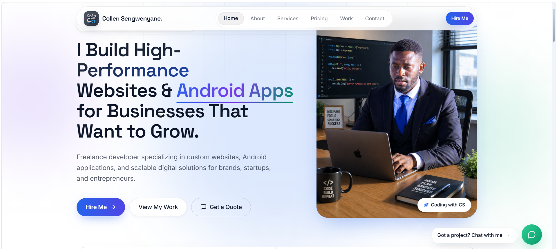 Collen Sengwenyane personal portfolio website