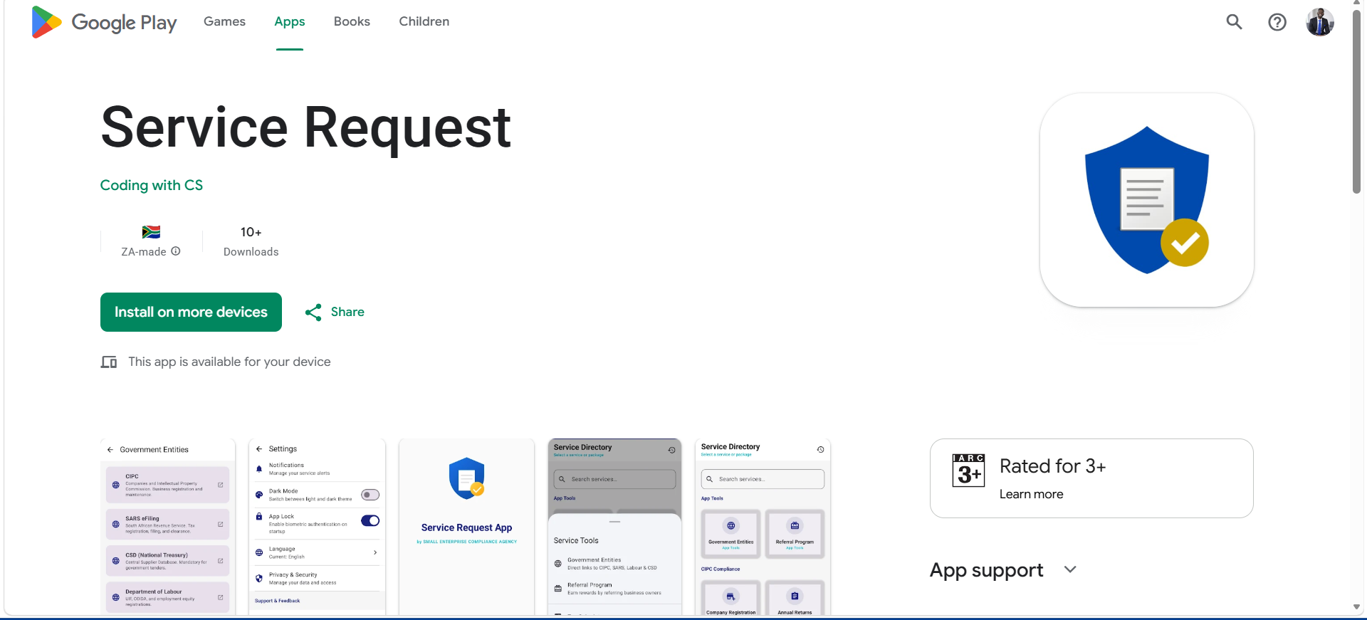 Service Request app on Google Play